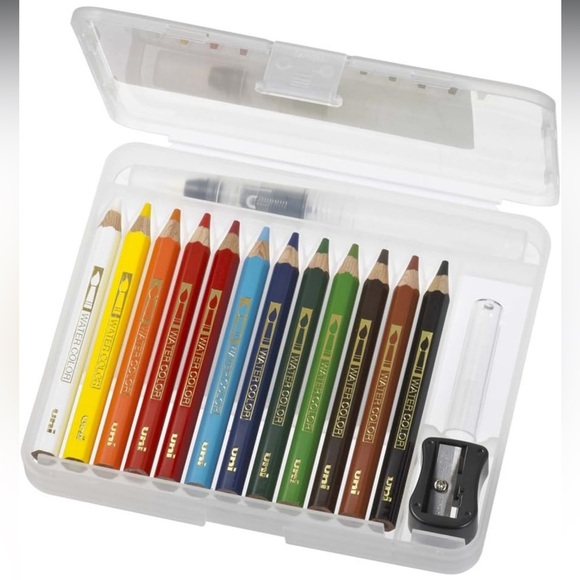 Mitsubishi Uni Watercolor Pencil Compact Chap. 1 Basic Tone 12 Colors NEW - Picture 2 of 7